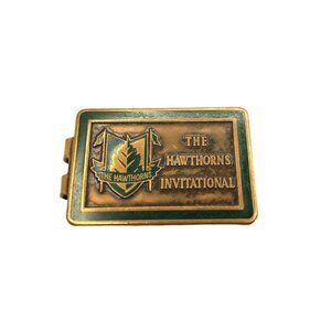 vintage brass the hawthorns invitational golf tournament mony clip.